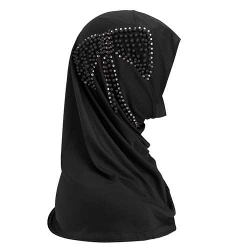 Women Rhinestone Breads Hijab Muslim Instant Head Wrap Long Islamic Head Scarf Full Cover One Piece Wrap Head Scarf3