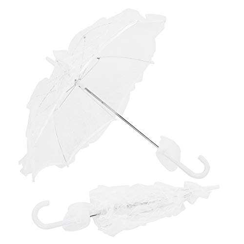 Weiße Spitze Sonnenschirm, Hochzeitsdekoration Regenschirm, Vintage Bridal Romantische Stickschirme für Braut Foto Requisiten Lady Kostüm