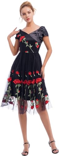 Robe de cocktail col V brodée idéale pour un mariage champêtre - 7