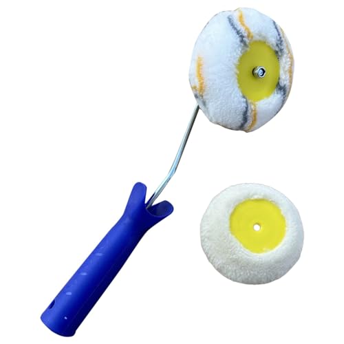 Corner Painting Tool - Dense Bristles Edger, Drywall Corner Roller | Comfortable Handle Paint Roller Brush | Small Paint Decoration Tool for Walls Ceilings Corners Eaves Edges, Blue, 11x2in