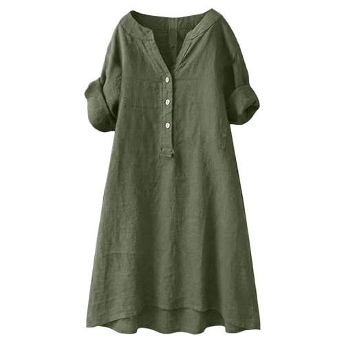 Cotton Linen Summer Italian Dresses for Women Linen Clothing Trendy Womens...