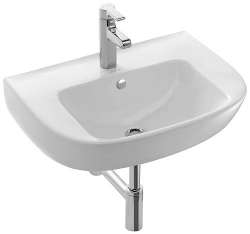 JACOB DELAFON Lavabo cerámico para baño Instalación a pared Medidas 56x37cm Fácil limpieza Confort de uso Color Blanco ODÉON UP E4755G-00