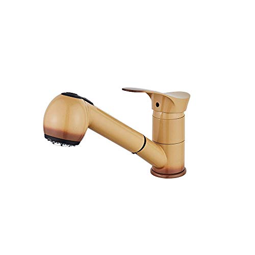 Robinet de cuisine en laiton, mitigeur évier monocommande avec douchette extractible, 2 types de jet, mitigeur chaud et froid, mitigeur monocommande pour...