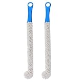 Mikikit Cepillo de Limpieza Telescópico para Decantadores y Copas de Vino, Mango Largo de 43 Cm, Cerdas Flexibles y Densas para Botellas Estrechas, Pack de 2 Cepillos Multifuncionales