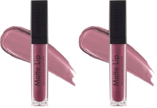 Image of Swiss Beauty Ultra Smooth Matte Liquid Lipstick, Cookie, 6ml - Smooth Lip Color, Weightless Finish, Silky Matte Finish, Iconic Lip, Matte Finish, Matte Lipstick, Liquid Lipstick (Pack of 2)