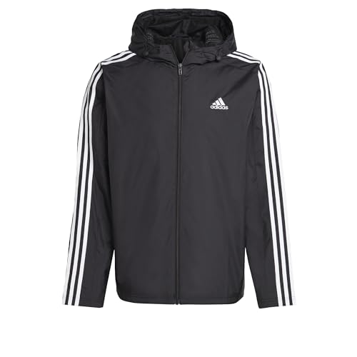 Vestibilità regolare adidas Uomo Essentials 3-Stripes Woven Windbreaker, Black, S