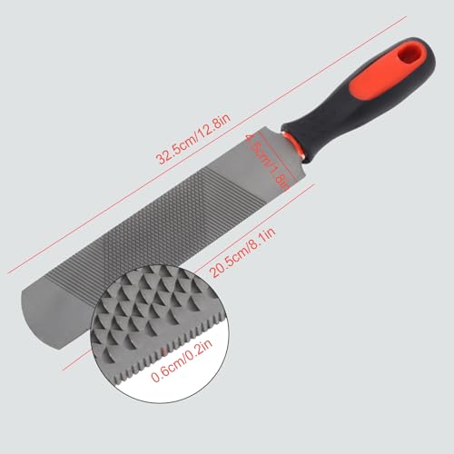 Image of Yosoo Health Gear Horseshoe Trimming Tool 8 Inch Hoof Rasp, Solid Carbon Steel Horseshoe File with Rubber Handle, Double Sided Hoof Rasp Farrier File Tool for Horse Goat Cow Donkey