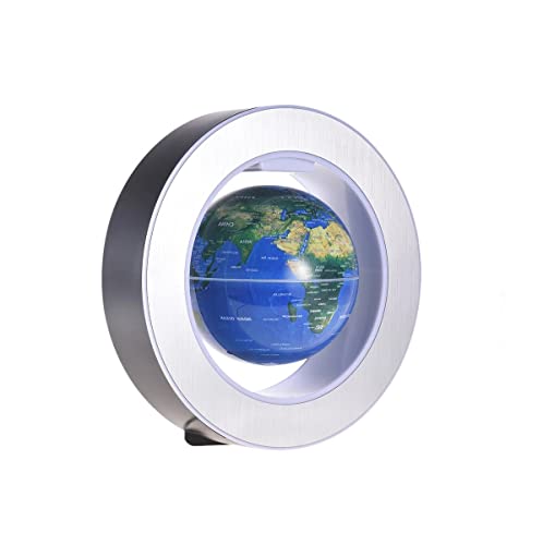 Globo flutuante de levitação magnética em forma de O, 10 cm, moldura circular com LED colorido – glo