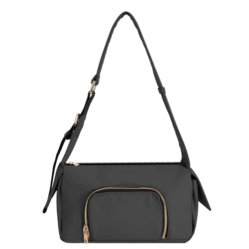 Small Purses for Women, Waterproof Nylon Underarm Fashion Bag, Zippers Anti Theft Handbag for Ladies