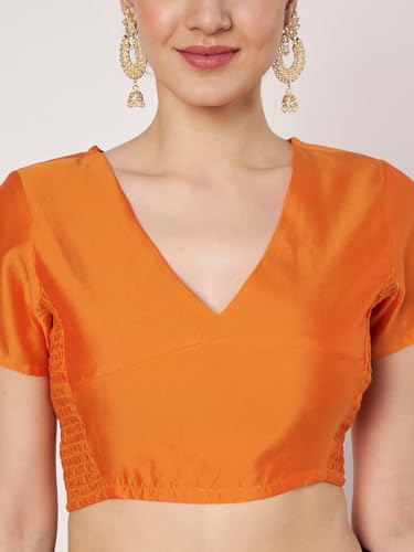 Image of studio rasa Women's Silk Blend Stretchable Blouse for Festive Wedding Party