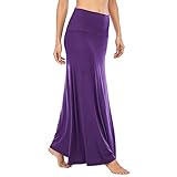 Womens Skirts Y2K Skirt for Women Long Purple Maxi Skirt High Waist Trendy Holiday Skirts Purple S