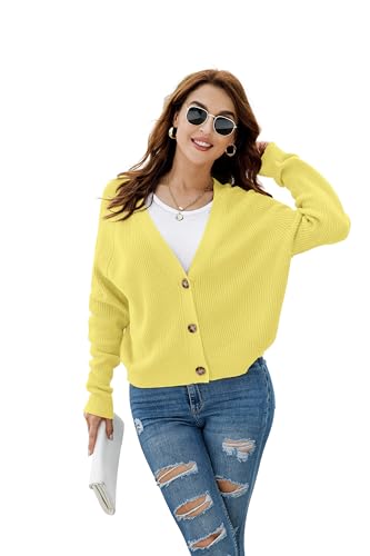 Image of TASAMO Womens Cardigan Sweaters 2026 Fall Cropped Lightweight Sweater