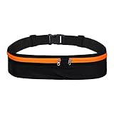 ランニングバッグウエストポーチ伸縮大容量フィット揺れにくい防水速乾スポーツウエストポーチスマホ収納ウエストポーチ男女兼用（オレンジ）