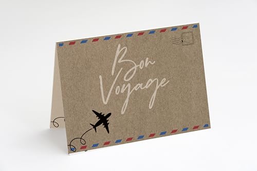 Red Door Inspirations Bon Voyage Card - travel, retirement, farewell, moving in career or location. Single card and envelope. Made in the USA!