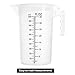 QWORK 2 Pack 32oz (1 Quart) Measuring Pitcher - Plastic, Multipurpose, Polypropylene, with Clear Ounce & Milliliter Markings, Dustproof Lid, for Cooking, Home Hobbies, Shop Oil and Fluids