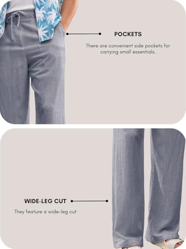 Image of GRECIILOOKS Men's Linen Trousers | Loose Fit Linen-Cotton Casual Pants for Men | Relaxed Office Wear Formal Trousers for Men | Stylish Beige & Pants