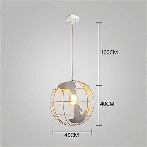 Lustre globe terrestre moderne suspension fer noir plafond salon - 5