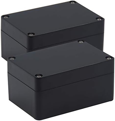 LuSumtly Project Box 2 Pcs Junction Boxes IP65 Waterproof Dustproof ABS Plastic DIY Electronic Case, Indoor & Outdoor Electrical Box Power Cord Enclosure Black 3.94 x 2.68 x 1.97 inch (100x68x50mm)