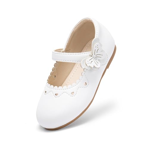 Image of PHIRAMIN Toddler Flower Girl Glitter Dress Shoes Little Girl Ballet Flats Bow Wedding Party
