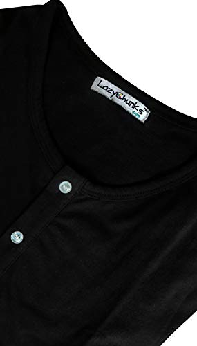 Image of LAZYCHUNKS Men's Full Sleeve Henley Neck Cotton Blend T-Shirt | Solid Regular Fit for Boys & Men | Soft Breathable Fabric | Casual Size S to 3XL