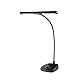 K&M 12298 LED-Pianoleuchte Schwarz – 30 cm Lampenschirm – 12 dimmbare LEDs - mit Schwanenhals, 2500 Lux Helligkeit