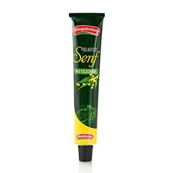 Hengstenberg Mittelscharfer Delikatess Senf, German Medium Mustard Tube of 100ml - 3.3 Oz