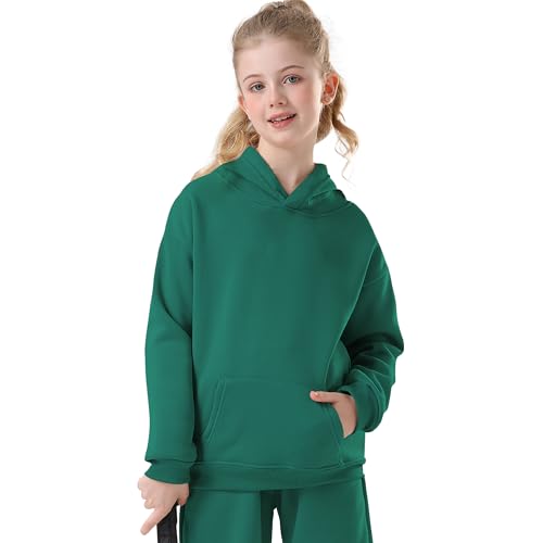 Image of Kids Athletic Pullover Hoodie Sweatshirt with Pocket Tops,2-12Years | Boys and Girls Fleece Hooded Christmas Halloween Teen Girls Athletic Hoodie Solid Color Lightweight Classic Kids Clothes