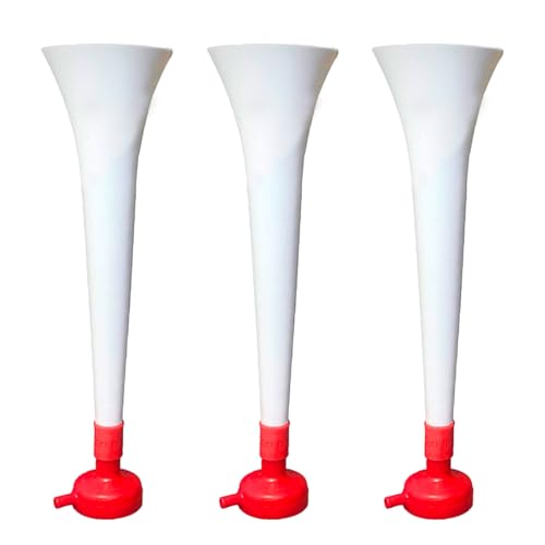 FUN FAN LINE Pack 3 Vuvuzelas de Plástico - Ideales para Animar, Festejar y Hacer Ruido - Fútbol, Conciertos y Eventos Deportivos - 120 DB de Ruido - Color Inglaterra