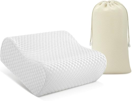 Image of Cervical Pillow for Neck Pain | 2 Years Warranty | Cool Gel Memory Foam Orthopedic Neck Support Pillow for Sleeping, Neck & Shoulder Pain (White Jacquard, Pack of 1)