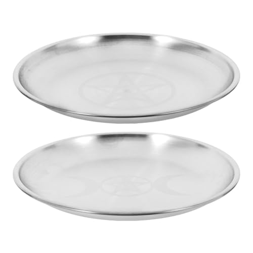 Yardenfun Iron Crafted Ritual Plate Fireproof Bowl Candle Holder Smudging Decor Offering Dish Spiritual Decor Witchcraft and Tarot Supplies