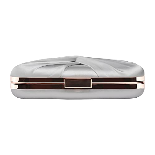 Image of Pleated Satin Clutch Purse For Women Wedding Bridal Clutch Bag Prom Party Clutch