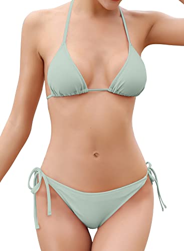 SHEKINI Damen Bikini Bademode Klassischer Sexy Triangel Badeanzug für...