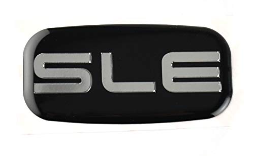 Image of SLE Nameplate Emblem 3D Badge Replacement for GMC Chevrolet Sierra Suburban Yukon 1500 2500 3500 15036134 (Chrome /Black)