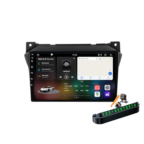 Estéreo 2 Din Android 14.0 con reproductor multimedia de 9'' y Carplay para coche Alto