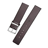 ROUREOX Cinturini Classici 18mm in Pelle Alta Qualità, Cinghietti di Ricambio con Fibbie Acciaio Inox per CK K2G211 K2Y236-Marrone B+Argento 18mm