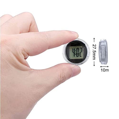 Motorcycle Digital Clock, Motorcycle Watch Clock, Easy To Read Time Display Portable Time Small Novelty Interior Car Watch For Vehicle Office Desk Decoration (Black)
