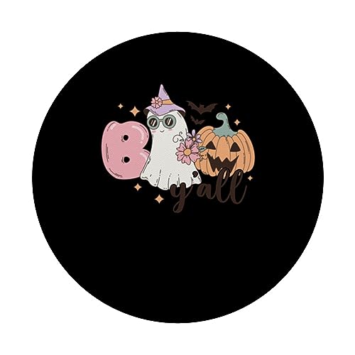 Boo Y'all Spooky Halloween Creepy Ghostly Design PopSockets Swappable PopGrip, Black - Image 3