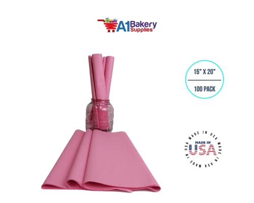 A1 Bakery Supplies Dark Pink 15 x 20 Tissue Paper 100 Sheets Premium Quality Tissue Paper Made in USA
