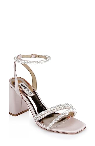 Image of Badgley Mischka Women's Feisty Pearl Block Heel | Party Sandals