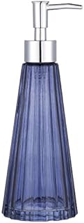 YunNasi Glass Soap Dispenser with Pump, Refillable Liquid Hand Soap Dish Soap Dispensers for Bathroom Counter, Kitchen Sink (Blue)