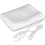 Elektrische Heizdecke 150x80 cm – 3 Heizstufen, 60W – Kuschelige Wärme aus Microfleece – Überhitzungsschutz & Energiesparend – Wärmedecke für Bett & Sofa mit Schlaufen