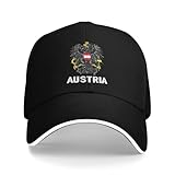 Coat of Arms of Austria Flag Austrian Emblem Baseball Cap for Men Women Black Dad Trucker Hat Structured Snapback Flat Bill Brim Caps Unisex Hip Hop Sports Hats for Camping Travel Golf Tennis