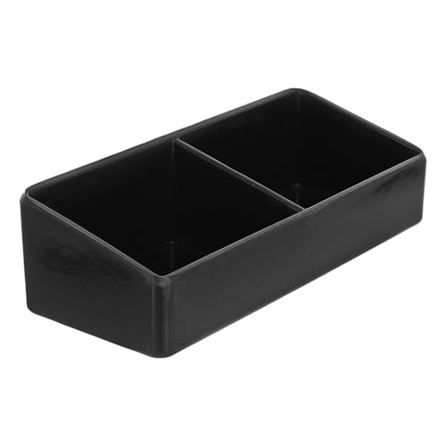 HOMSFOU Caja de Té Compartimentos, Organizador para Bolsitas de Té y Bolsas de Azúcar, Caja de Almacenamiento Negra de 2 Divisiones para Café, Adecuado para Restaurantes y Cocina
