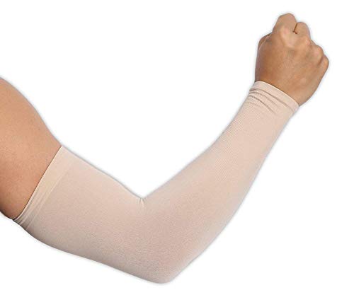 Veteran Cotton Arm Gloves Unisex Men or Women Arm Sleeves Gym Sports Gloves for Sun Burn Skin Tan Protection SPF Proof UV Block (Beige)Pack of 3