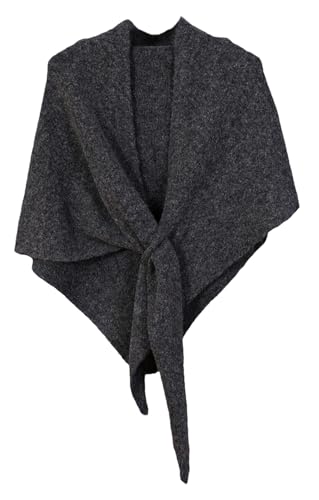 Shawl Wrap Women Triangle Sweater Scarf Cross Knit Pashmina Wool Blend Cape Winter Fall Evening Casual Outerwear