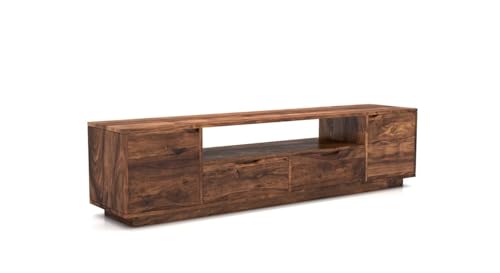 Image of THE WOODEN CITY Solid Sheesham Wood TV & Entertainment Unit for Living Room & Hotel Room and Office Furniture (Wood Finish 4)