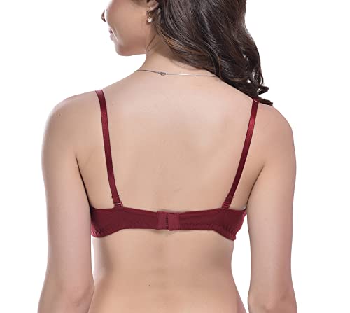 Image of FIMS - Fashion is my style Women Cotton Blend Non-Padded Bra Non-Wired Mould Seamless Cup Solid Bras Cup-B Pack of 1, Multicolor