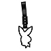 Q1-TECH, JDM Tsurikawa Ring Japanese Subway Train Bus Car Handle BUNNY Shaped Handle Hand Strap Rear Front Bumper Warning Rings Drift Charm Drift Bosozoku Car Accessory (Black/Black)