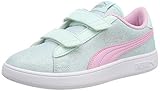 Textil Puma Mädchen Smash V2 Glitz Glam V Ps Sneaker, Blau (Fair Aqua-Pale Pink-Puma Silver-Puma White), 35 EU