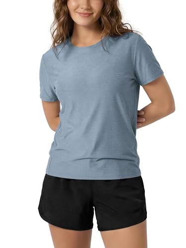 Image of ODODOS Women's Performance Cropped Tee Ultra Soft odSTRATUM Tech Short Sleeve Relaxed Top Crew Neck T-Shirts